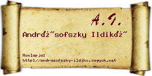 Andrásofszky Ildikó névjegykártya