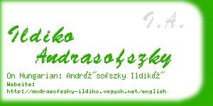 ildiko andrasofszky business card
